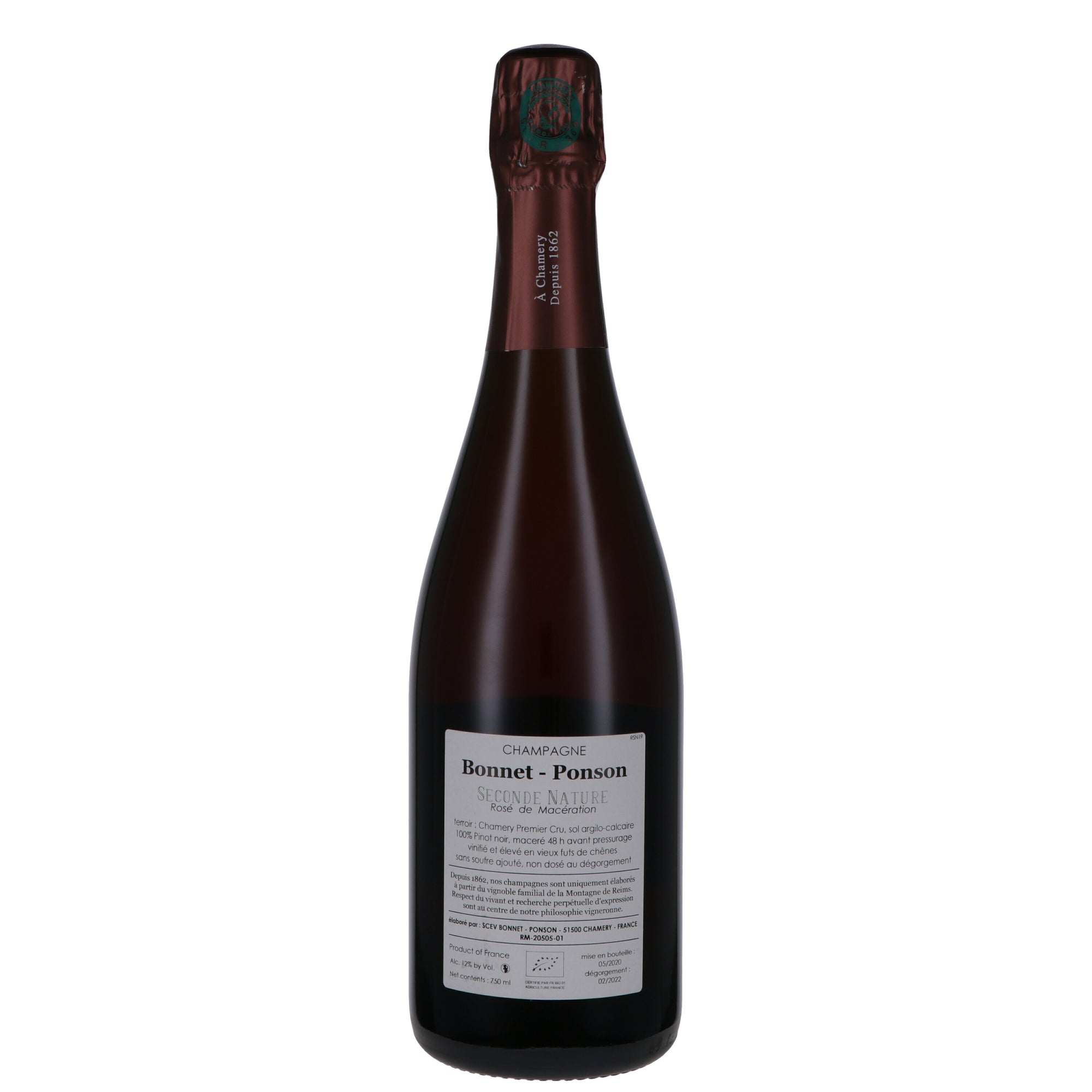 Champagne Dosage Zero Rosé Premier Cru "Seconde Nature" - Bonnet-Ponson